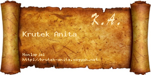 Krutek Anita névjegykártya